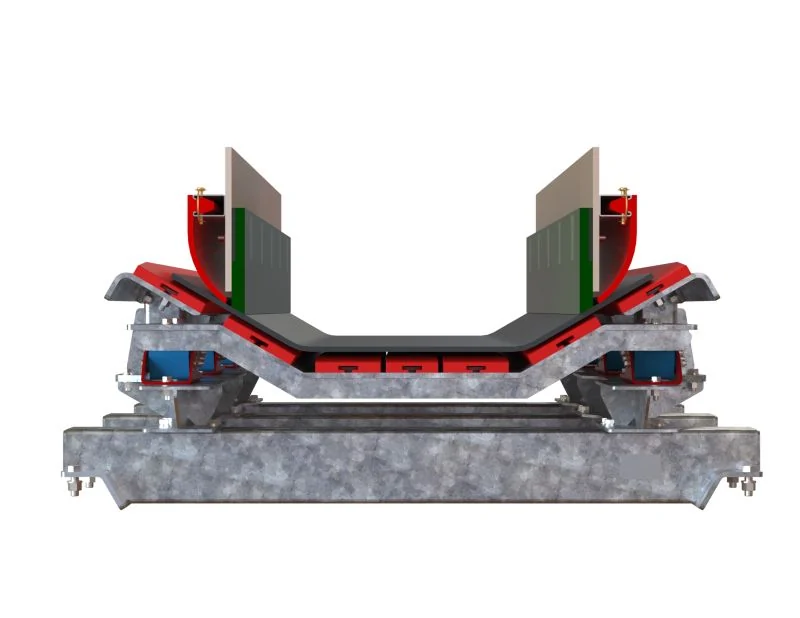 Cross-section of a Dynamax impact belt support system