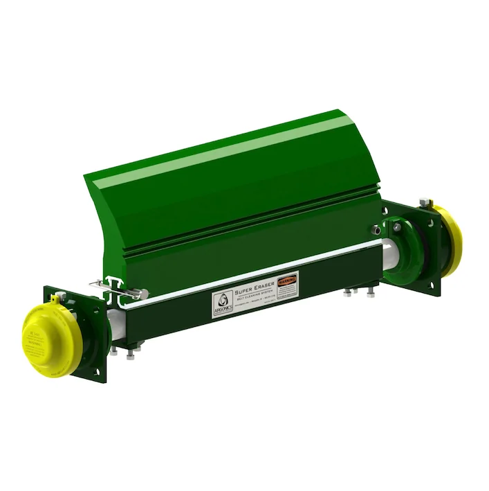 Eraser primary conveyor belt cleaner