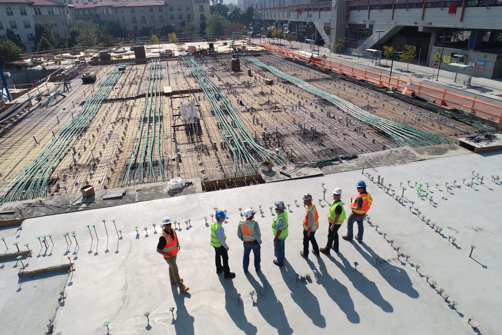 Crew and machinery supporting a heavy industrial project